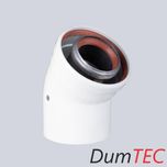 Колено коаксиальное для газового котла 45° градусов d60/100, Al+Al