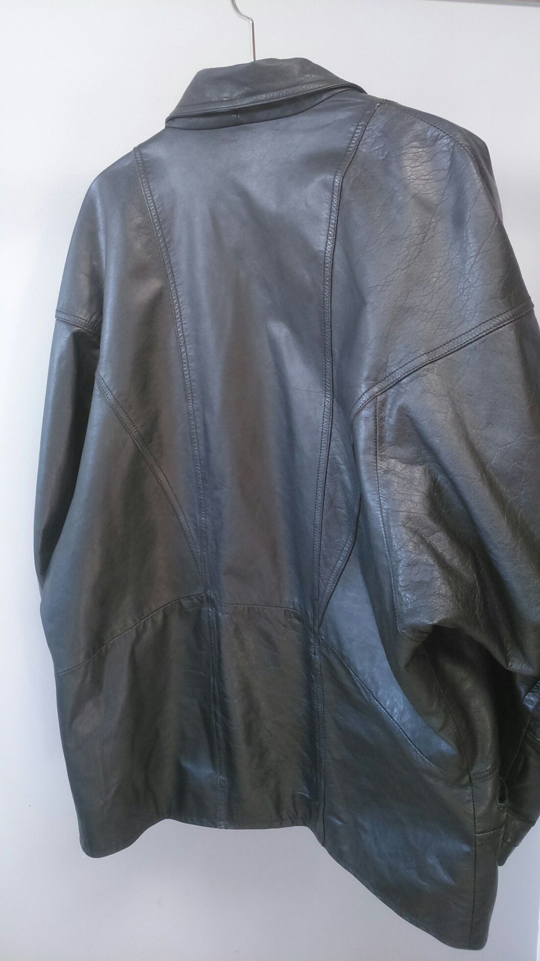 Skórzana czarna kurtka lata 90-te oldschool