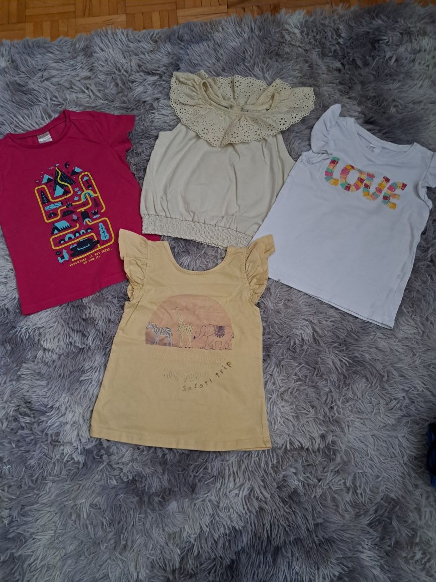 Bluzeczki koszulki dla dziewczynki KappAhl/H&M r.92 - 4 szt. za 15 zł