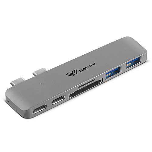 SAVFY 6w1 USB-C Hub SD USB Thunderbolt 3 40Gbs MacBook