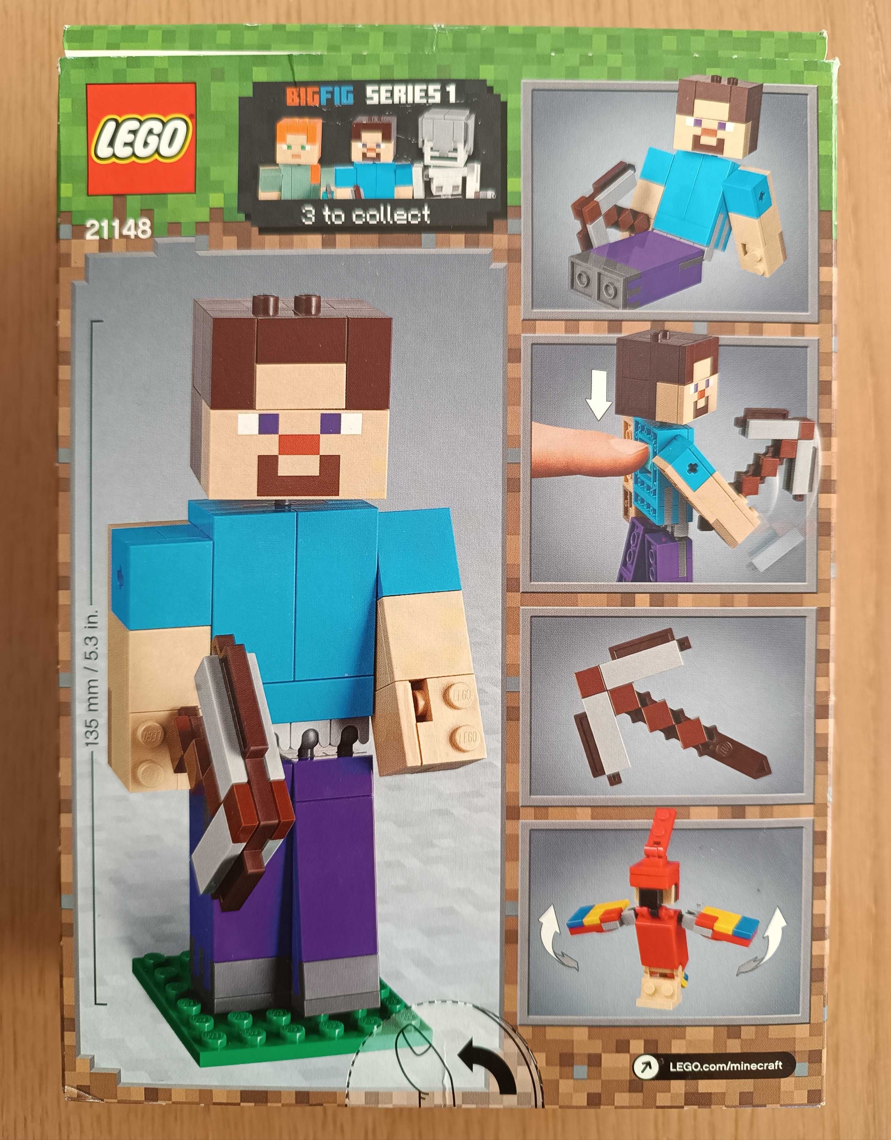 LEGO Minecraft 21148 Steve Z Papugą Stan Idealny BigFig