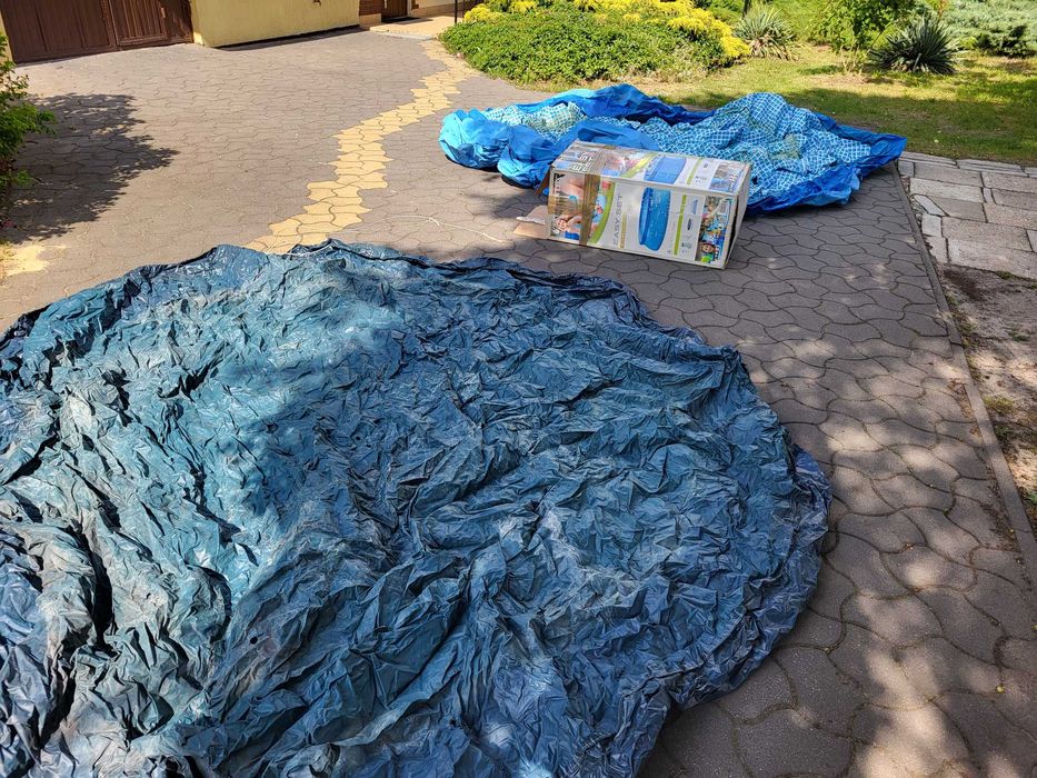 Basen rozporowy dmuchany wygodny ogrodowy 457x122cm Intex z pokrywą
