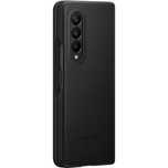 Etui Samsung Leather Flip Cover black / czarne do Galaxy Z Fold3 5G