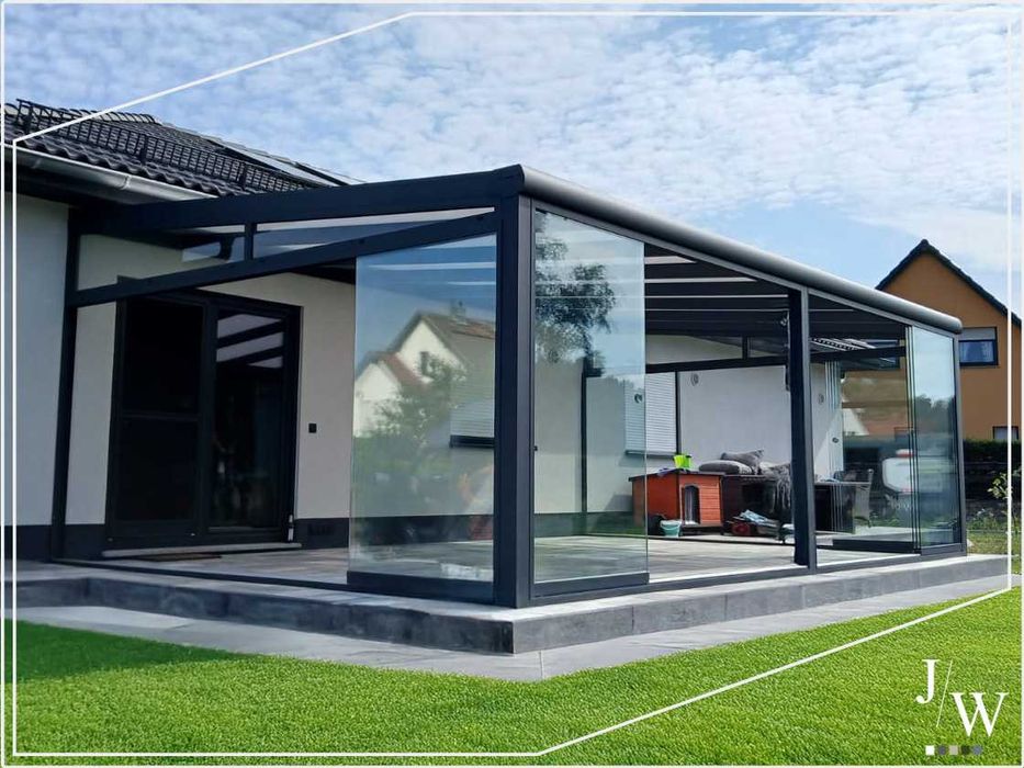 Aluminiowy Dach Zadaszenie Tarasu Wiata 8x4m Oszklony PREMIUM