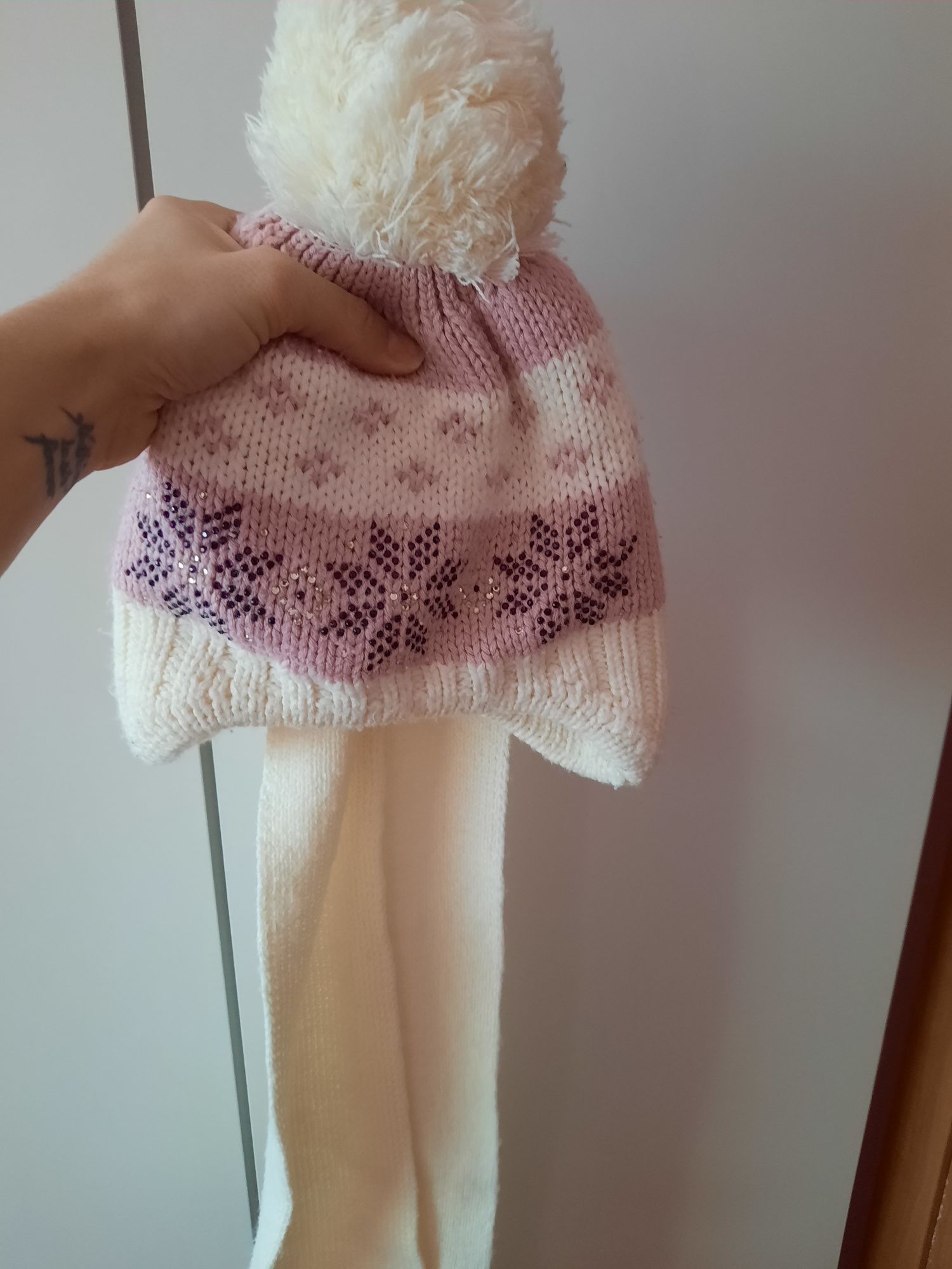 Kompet zimowy czapka uszatka szalik