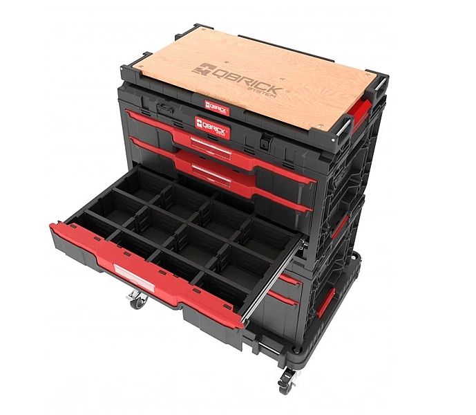 Mobilne Skrzynie Narzędziowe Z Szufladami Qbrick One Workshop Drawers