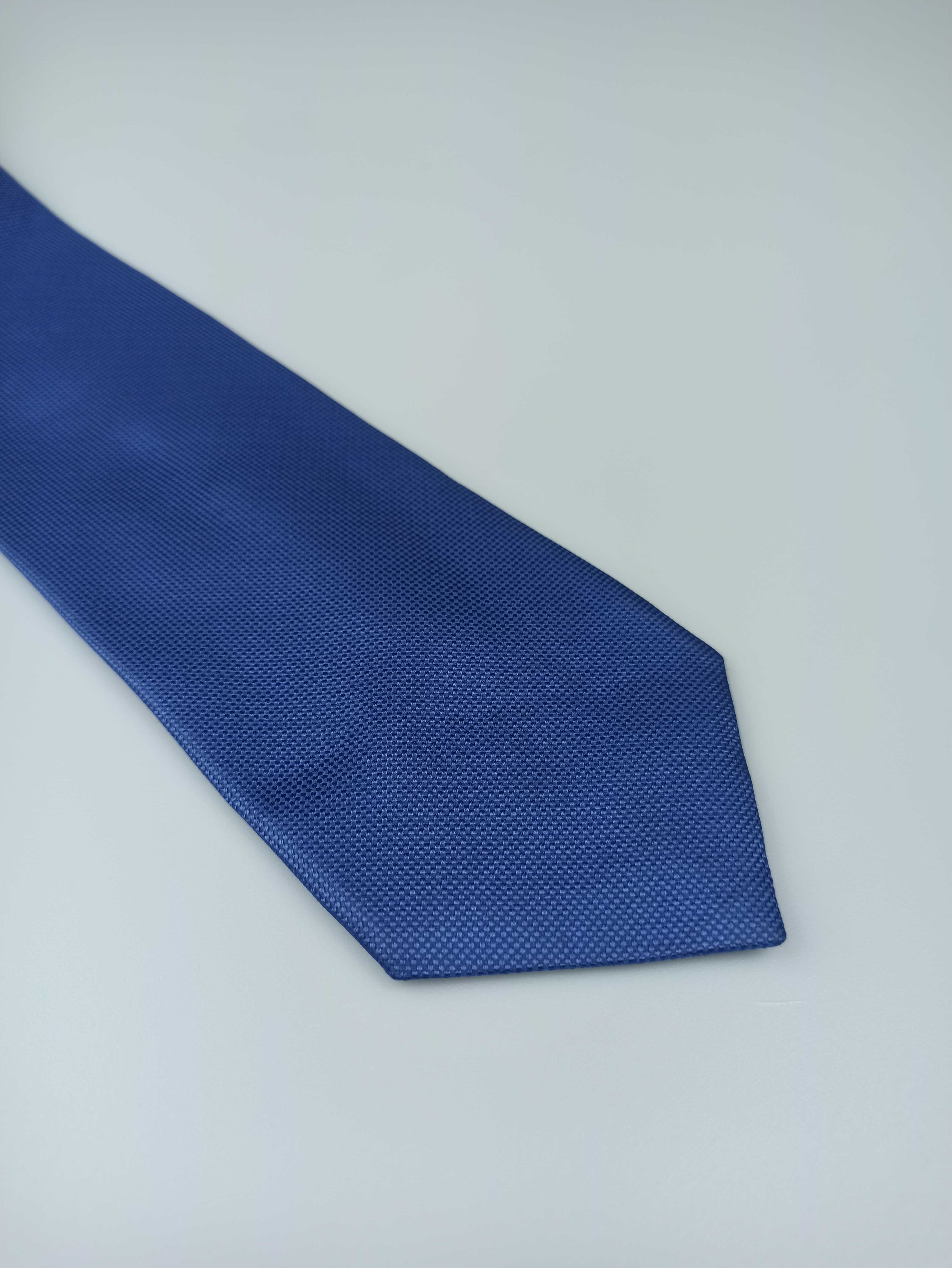 TM Lewin niebieski jedwabny krawat gładki wa45