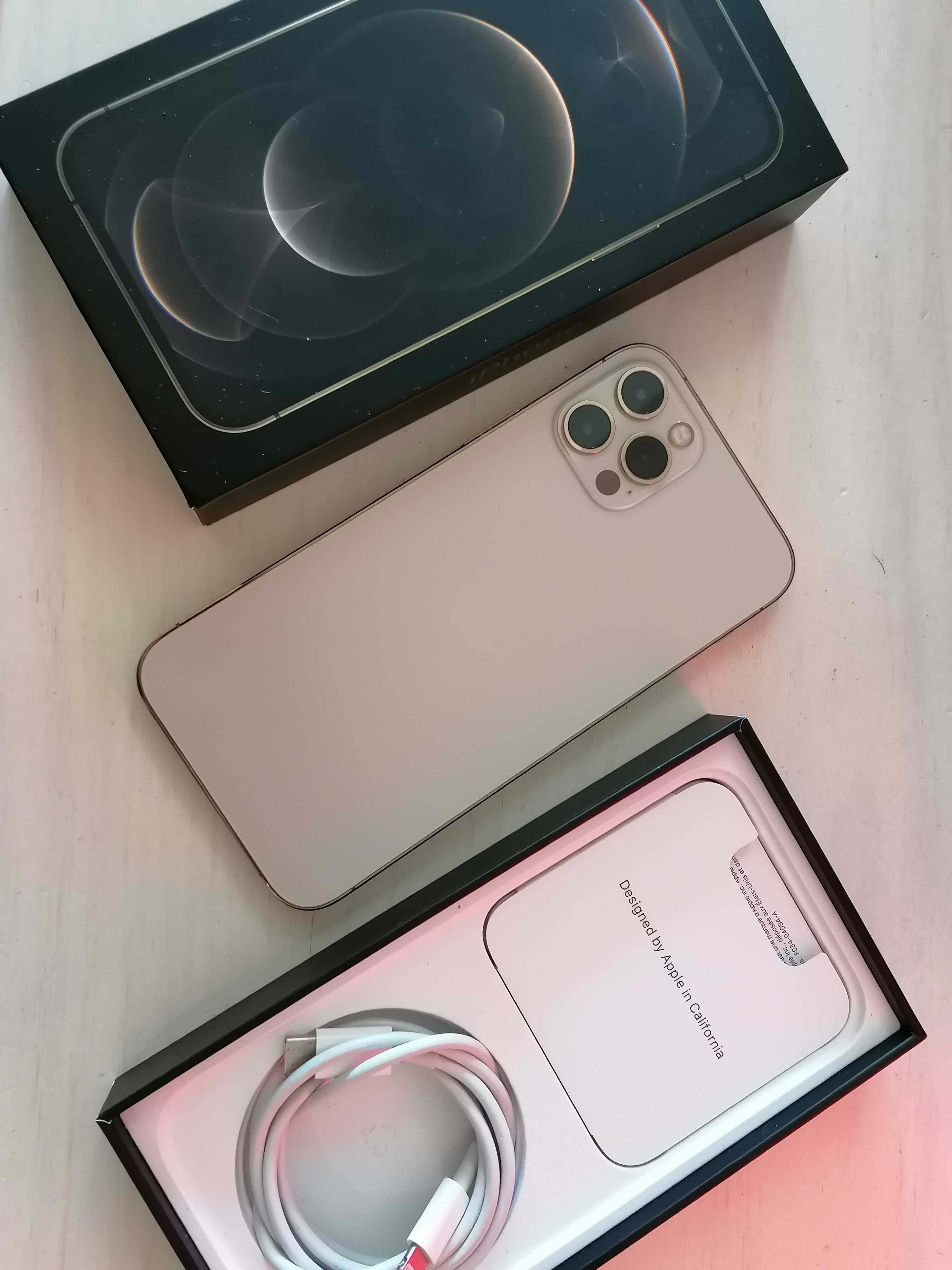 Iphone 12 pro dourado com 256gb.