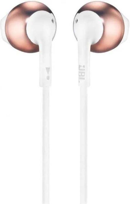 Nowe Słuchawki JBL Tune 205 – Przewodowe, Biało-Różowe