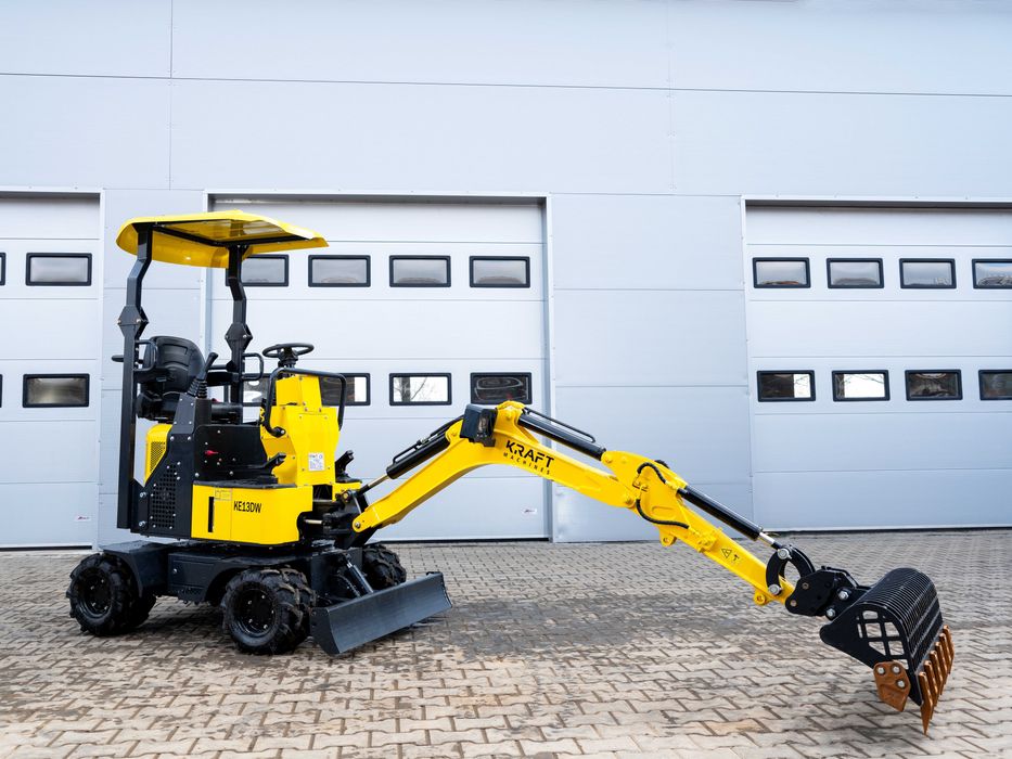 Mini-koparka KOŁOWA KRAFT KEW13DW Transport OSPRZĘT Zestaw Łyżek NOWA