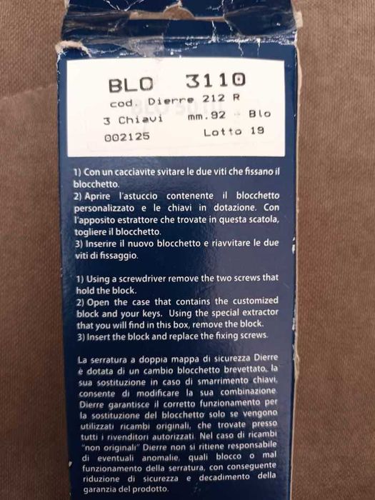 Canhão de porta de casa + 3 chaves