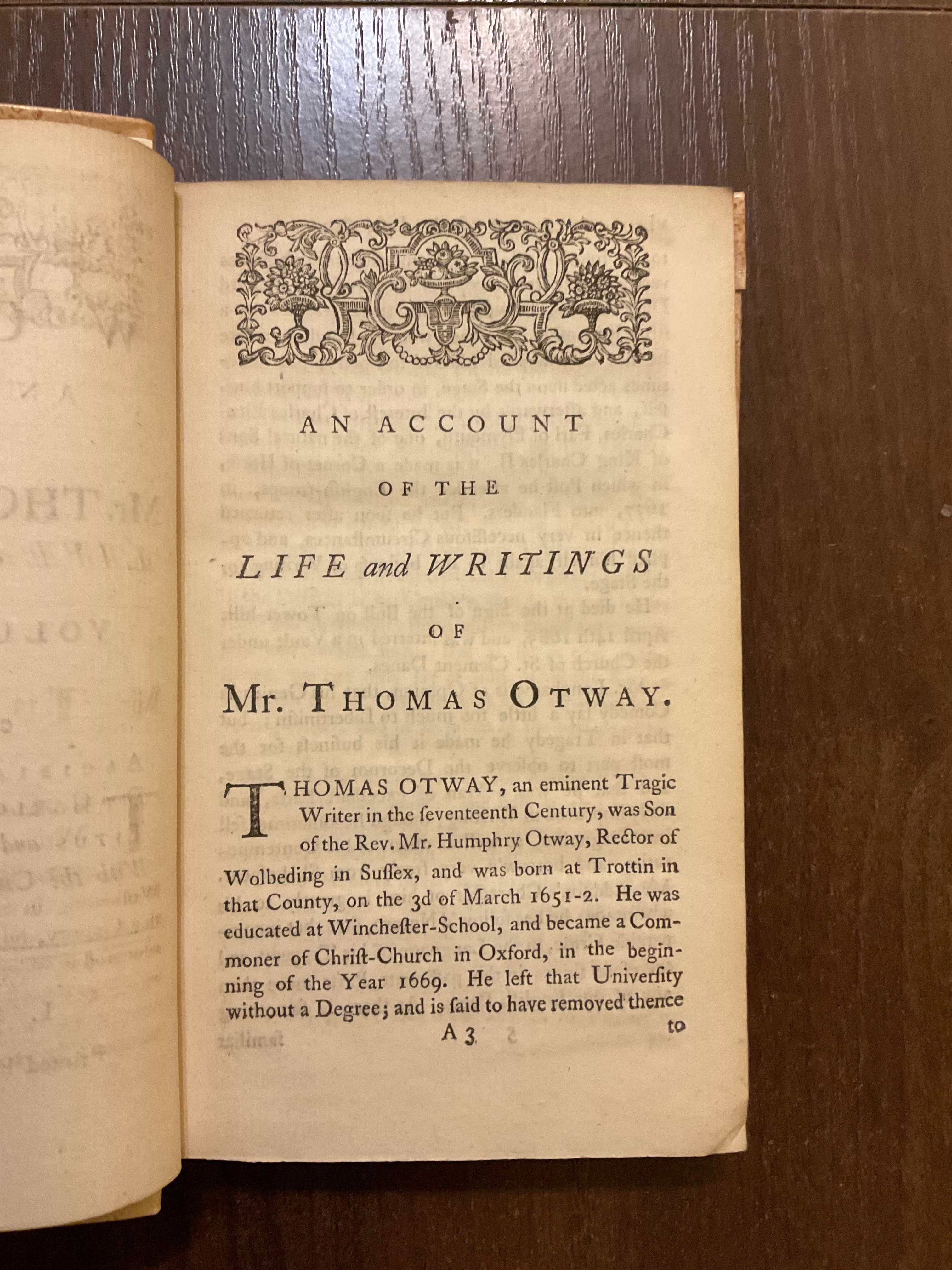 Лондон 1757 Твори Томас Отвей Thomas Otway Стародрук Гравюра