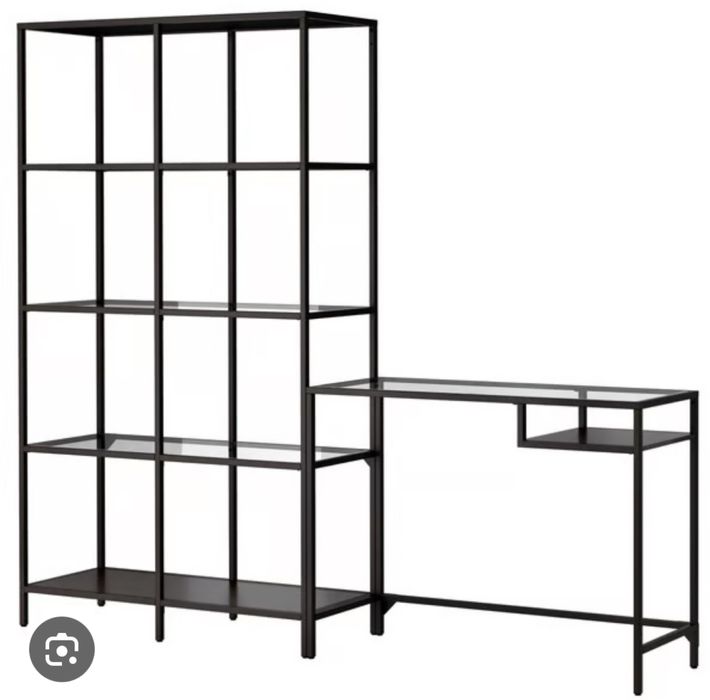 Consola secretária VITTSJO IKEA preto vidro
