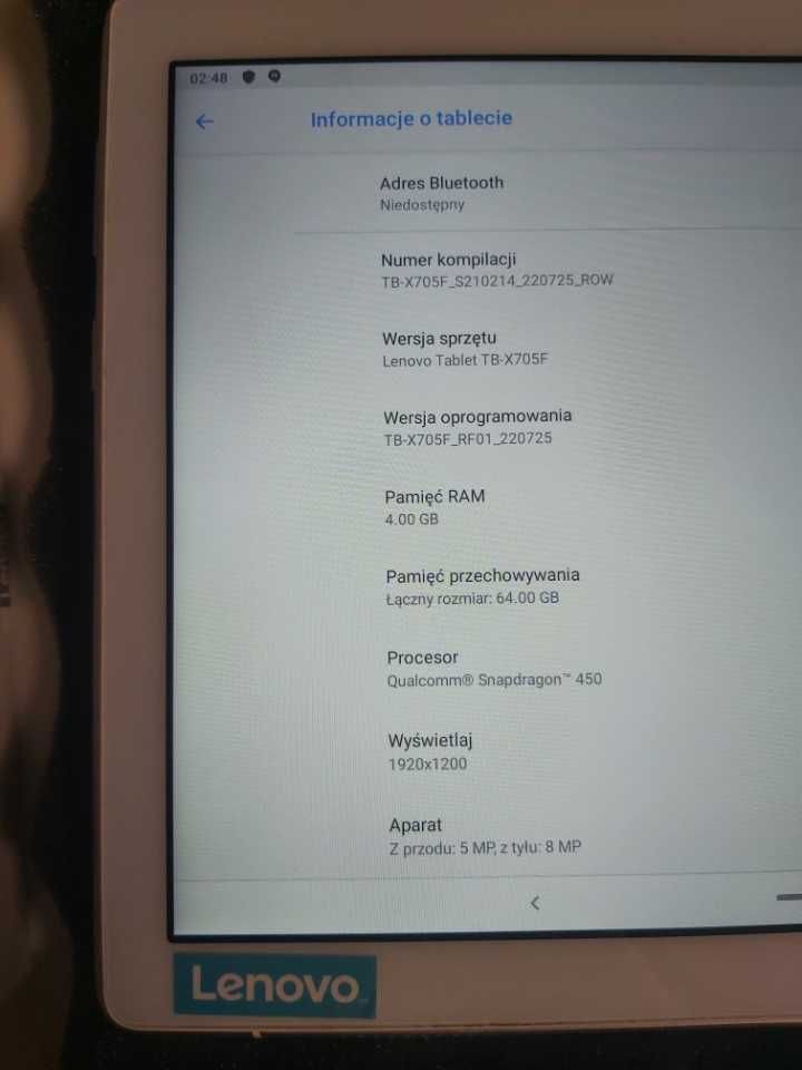 tablet Lenovo P10, 4/64 GB rok gwarancji, Android 9