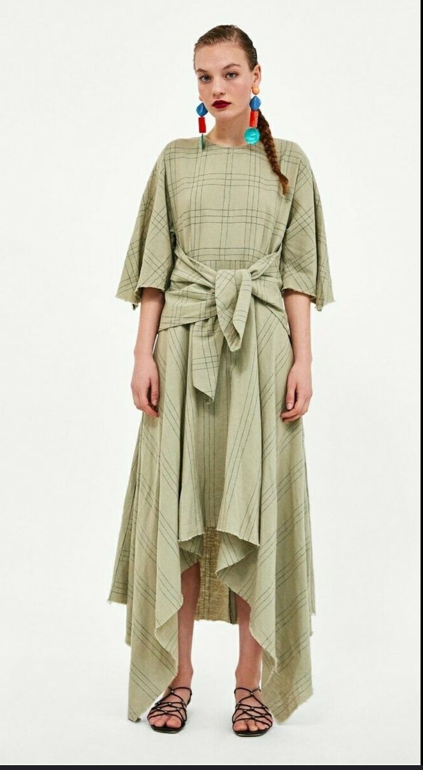 Платье Zara лён и хлопок