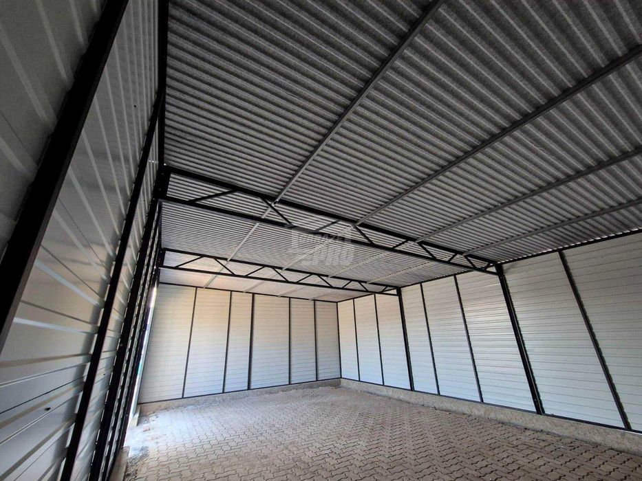 Garaż blaszany - hala magazynowa 9x6m - Otwórdach spad w tył GP571
