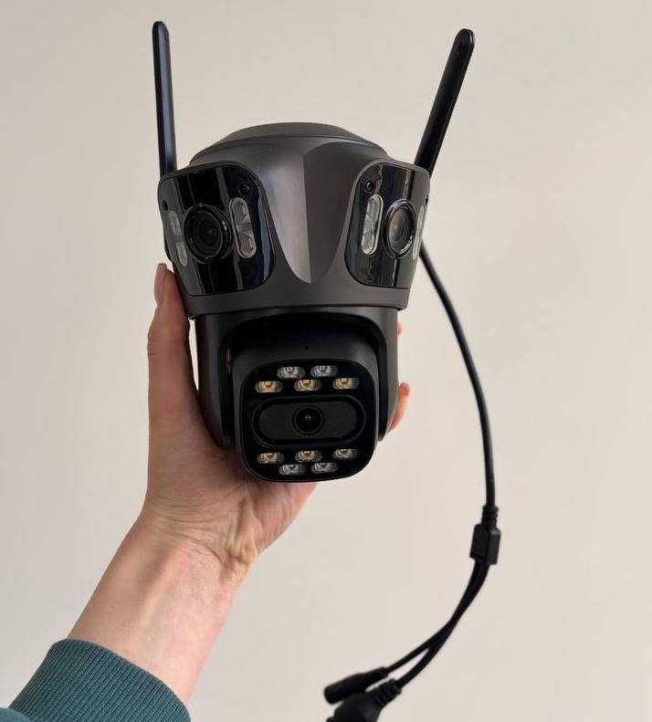 Вулична WiFi IP камера Besder XM85 12Мп 3 об'єктиви iCsee уличная айсі