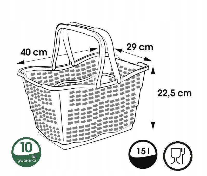 Kosz Zakupowy Na Zakupy Z Rączkami Koszyk