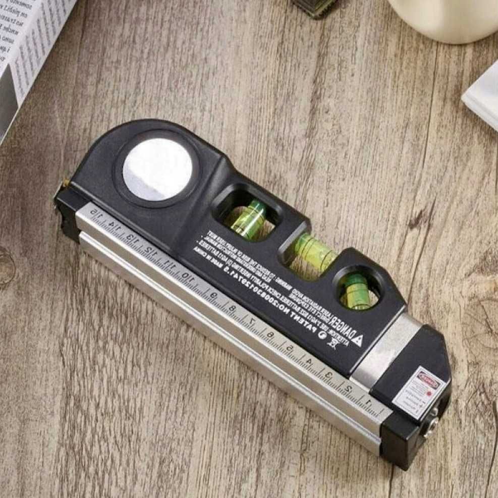 POZIOMICA LASEROWA z miarką 250 cm Laser krzyżowy LED PRECYZYJNA