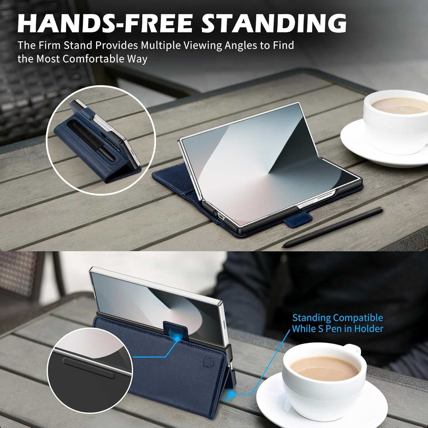 SHIELDON etui skórzane naturalne Samsung Galaxy Z Fold6 portfel Granat