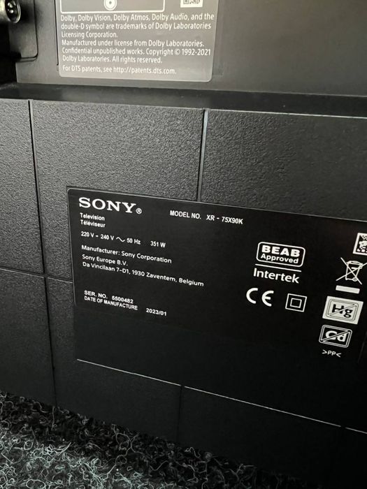 ТОП телевізор Sony XR - 75X90K 120гц, смарт