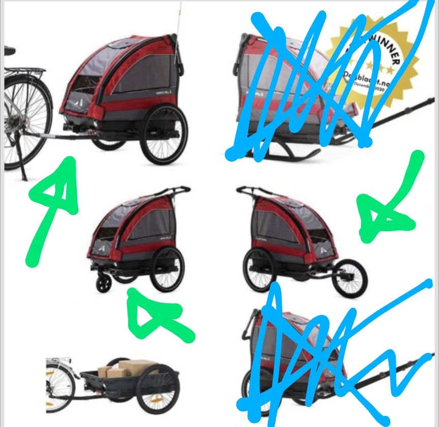 Nordic Cab Explorer - 2-osobowa przyczepka rowerowa, DODATKI w cenie