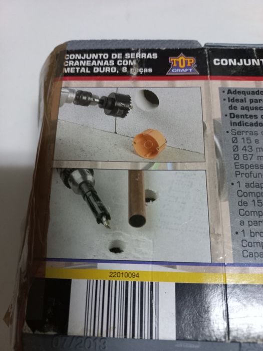 Mala com conjunto de serras craneadas em metal duro Top Craft