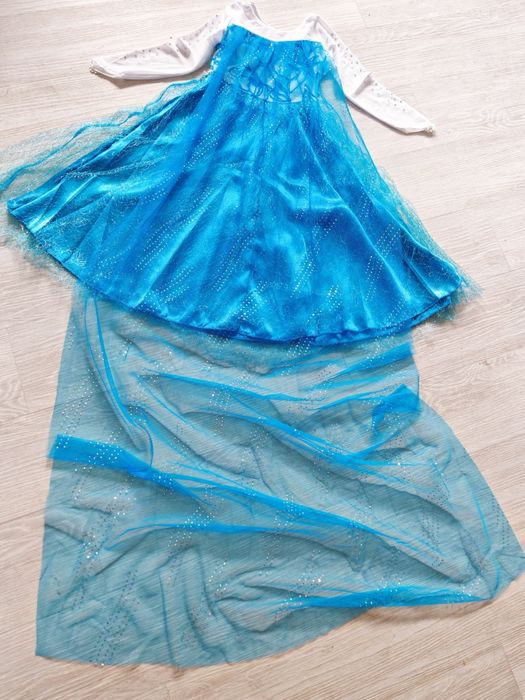 Nowy 104 110 Strój Sukienka Suknia ELSA Akcesoria Frozen Kraina Lodu