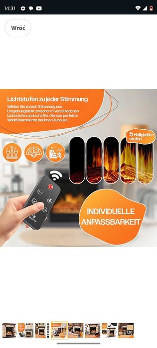 Kominek elektryczny z naturalną cegłą