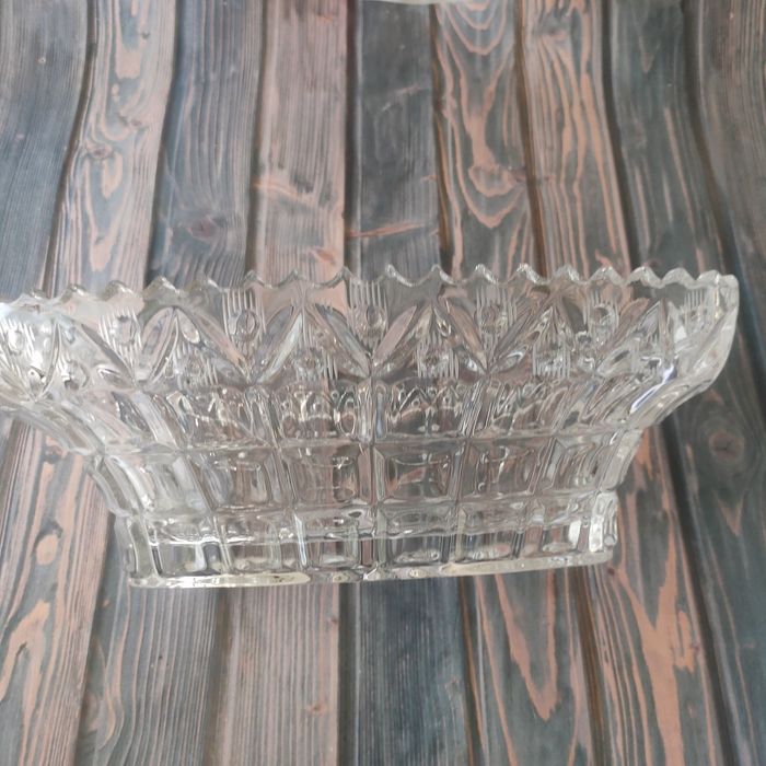 Хрустальная ваза длинная, кришталева ваза довга