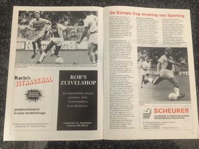 Futebol - Taça Uefa - Ajax vs Sporting - Programa Oficial 1988/1989