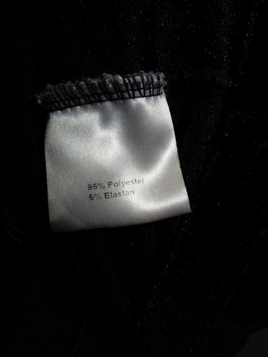 Tunika długa bluzka welurowa krótki rękaw czarna prosta gładka Life 38