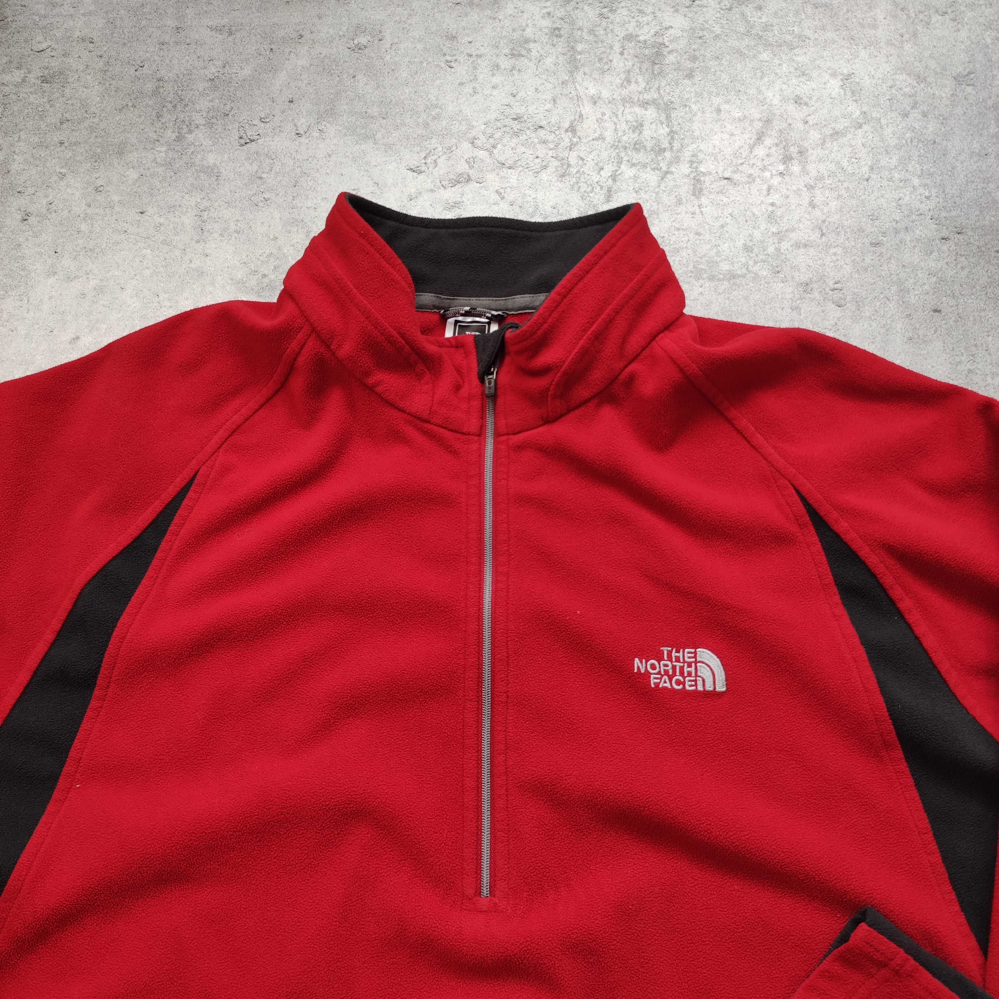 MĘSKA Bluza PREMIUM TNF The North Face Czerwona Polartec TKA100 Suwak