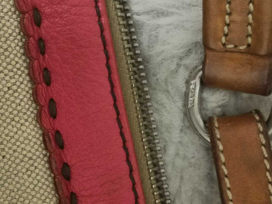 Жіноча шкіряна сумка PRADA Semitracolla Misto Lino + VI