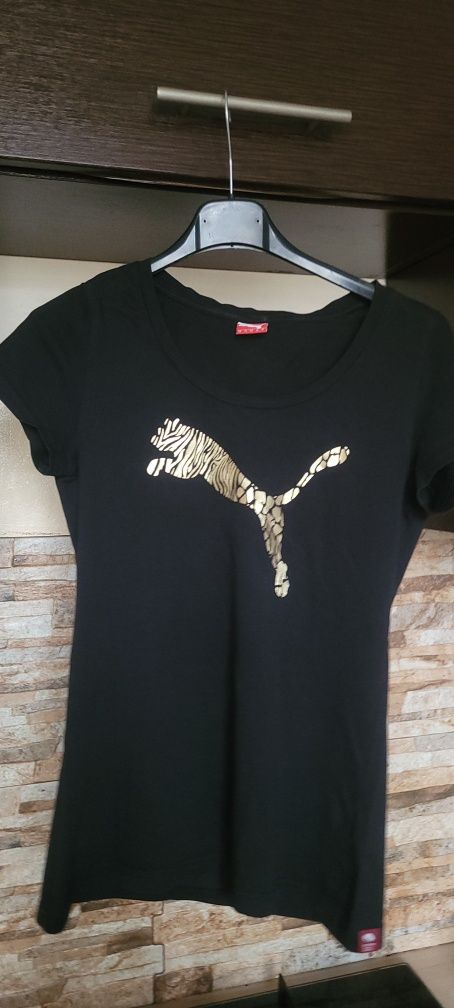 Damska czarna koszulka puma t-shirt xs