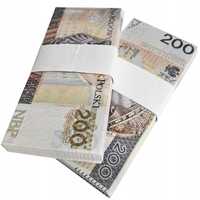Banknoty do zabawy i nauki 200 złotych 100szt