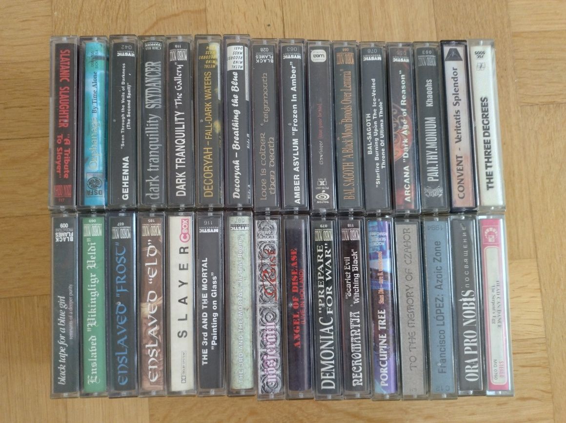 Kolekcja muzyczna na kasetach (różne gatunki)