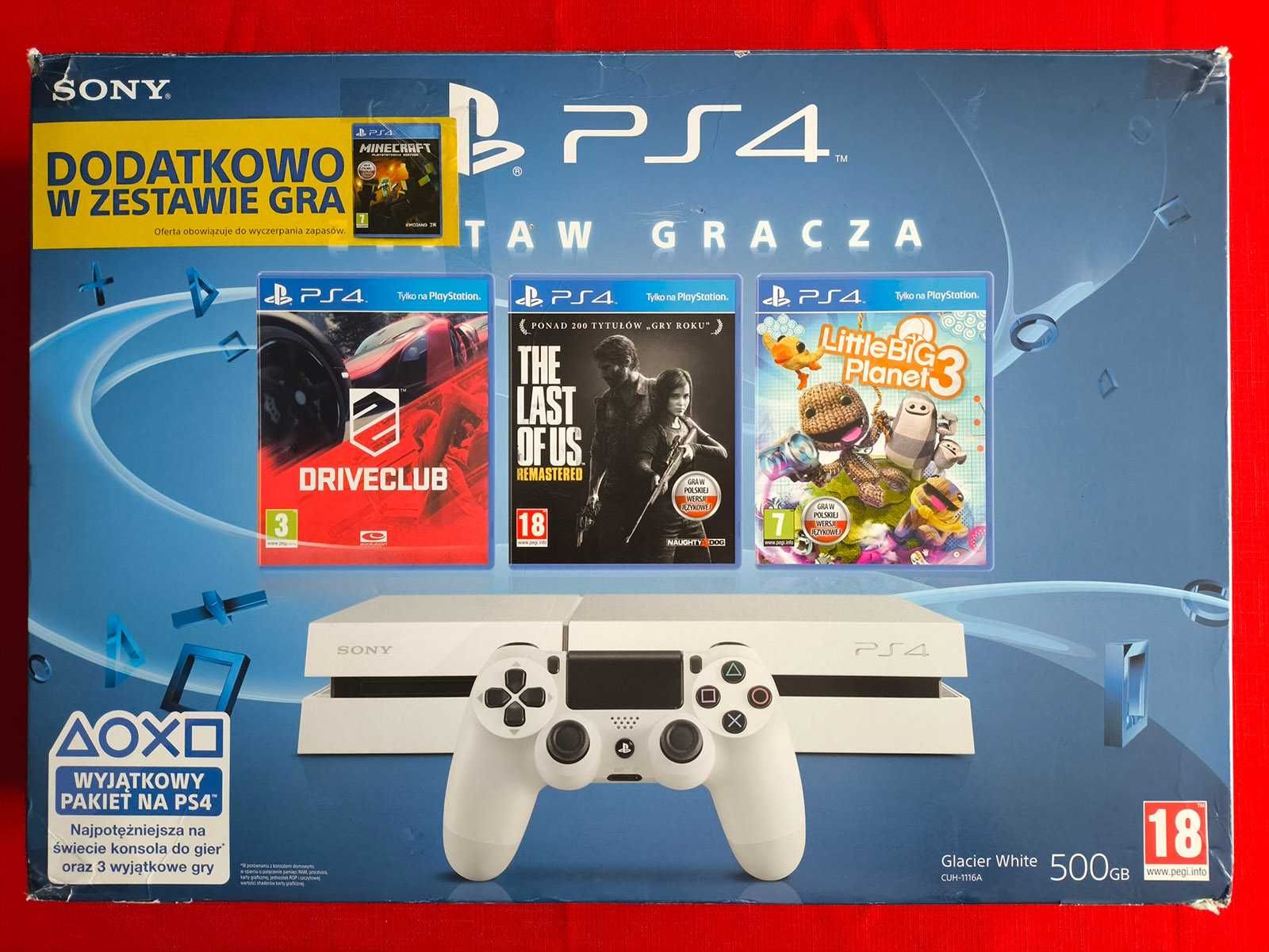 PlayStation 4 - 1TB + 1 pad + 4 gry