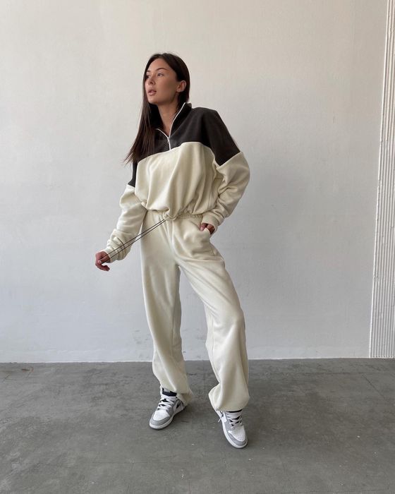 Костюм жіночий фірмовий S-M флісовий LEXIE зіп кофта штани