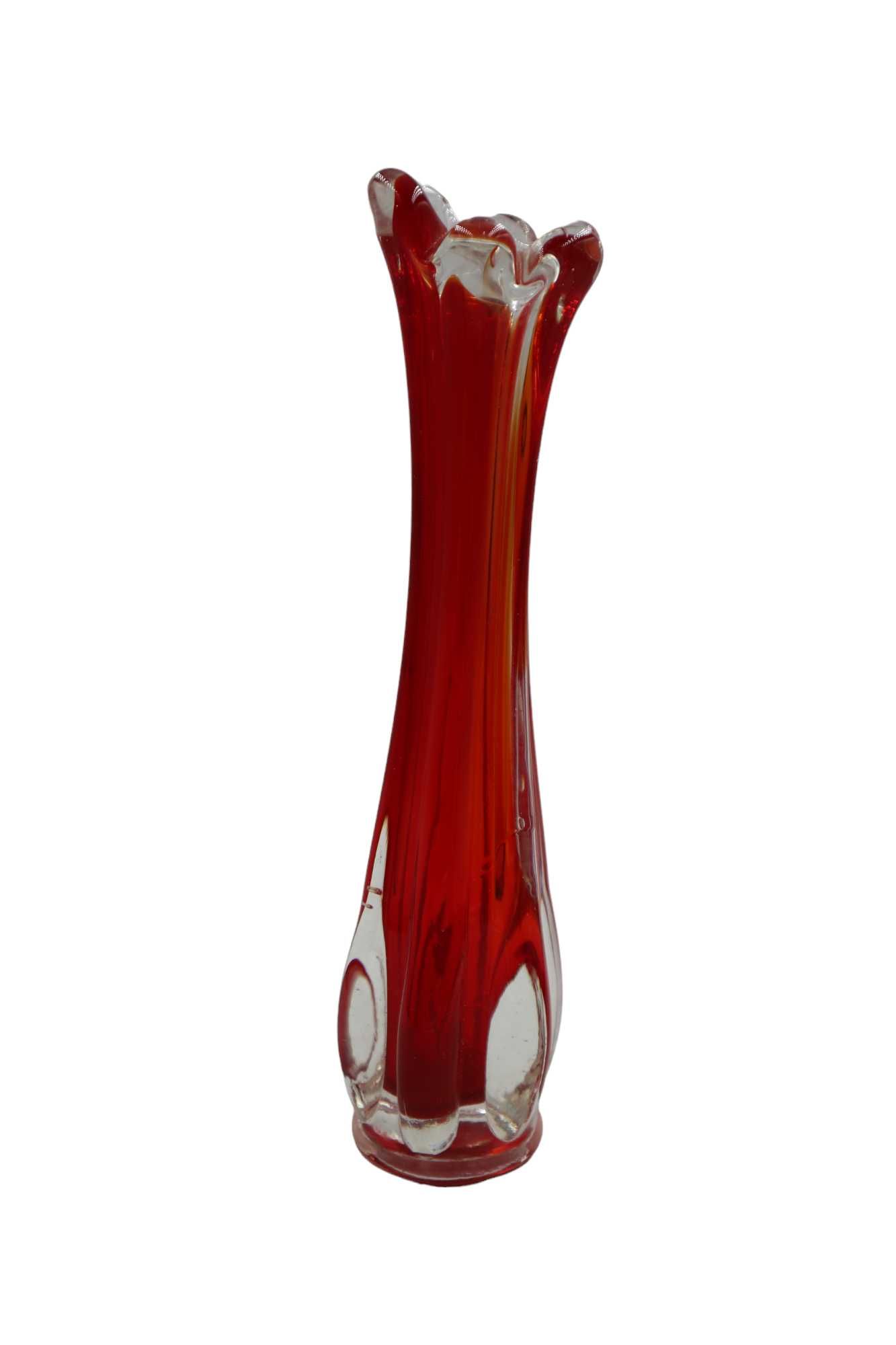 Wazon Murano Red Art Glass Bud Vase b4/022559