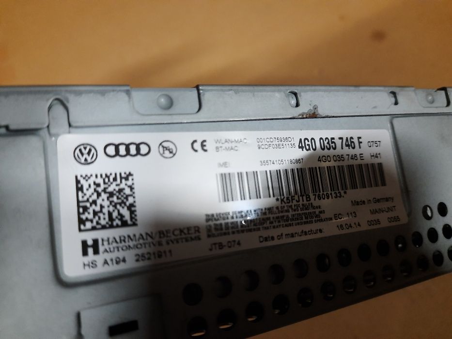 AUDI A6 Radio MMI 4G0035746F