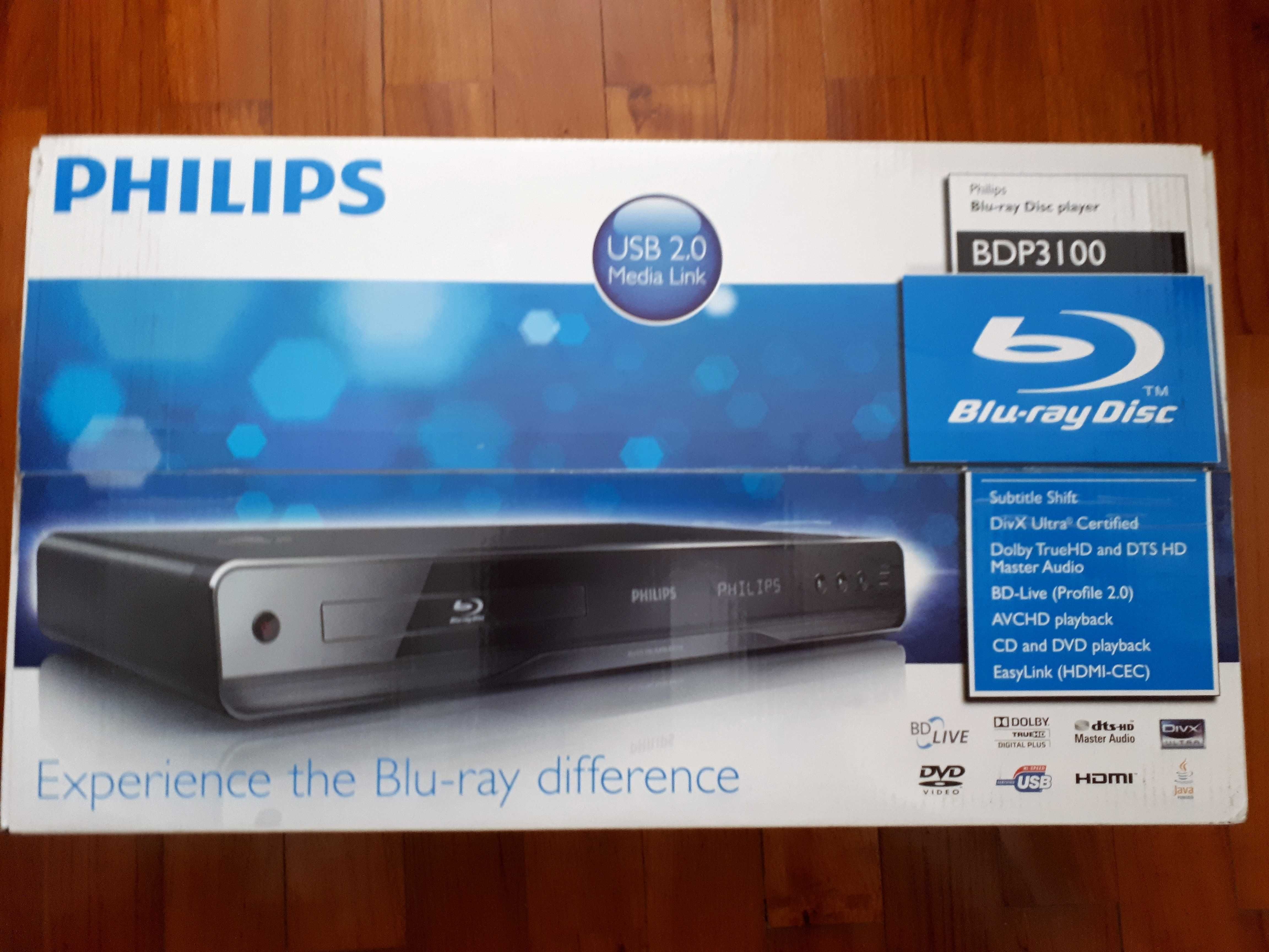 Leitor de discos Blu-ray Philips BDP3100/12 - NOVO