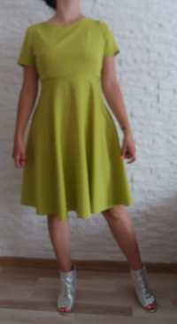 zjawiskowa sukienka letnia limonka  klosz XL