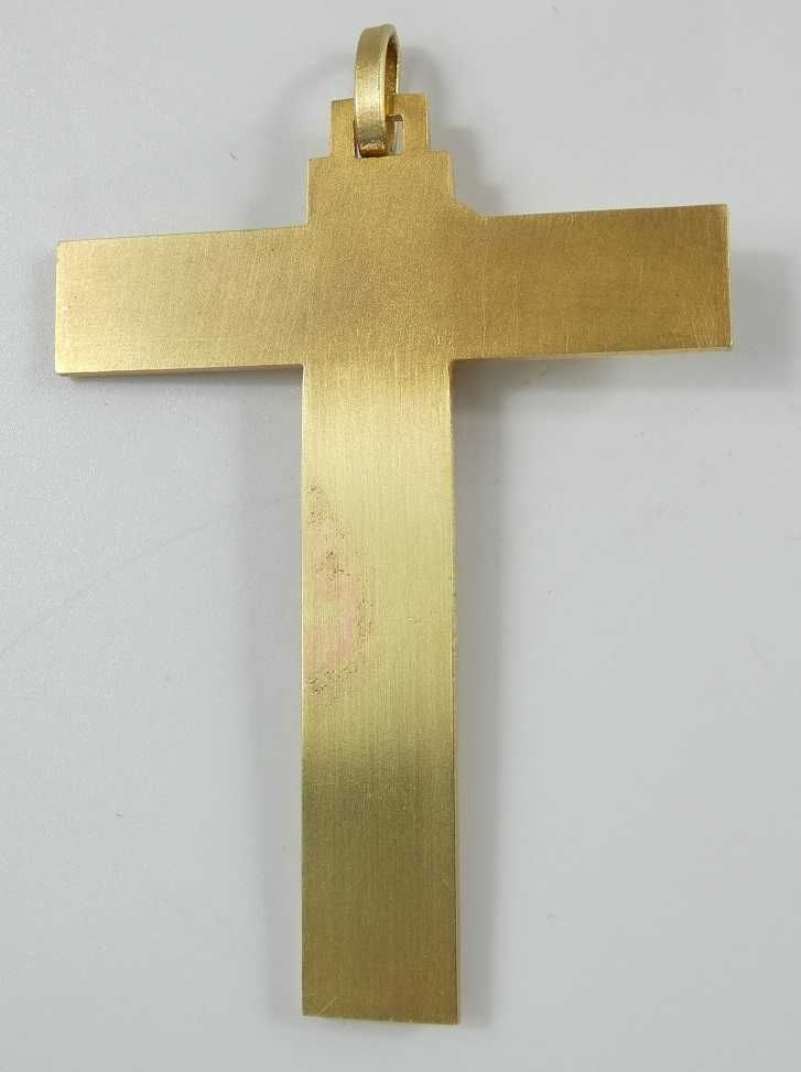 UNIKAT pektorał KRZYŻ krzyżyk krucyfiks 7,4 cm JEZUS HARTMANN