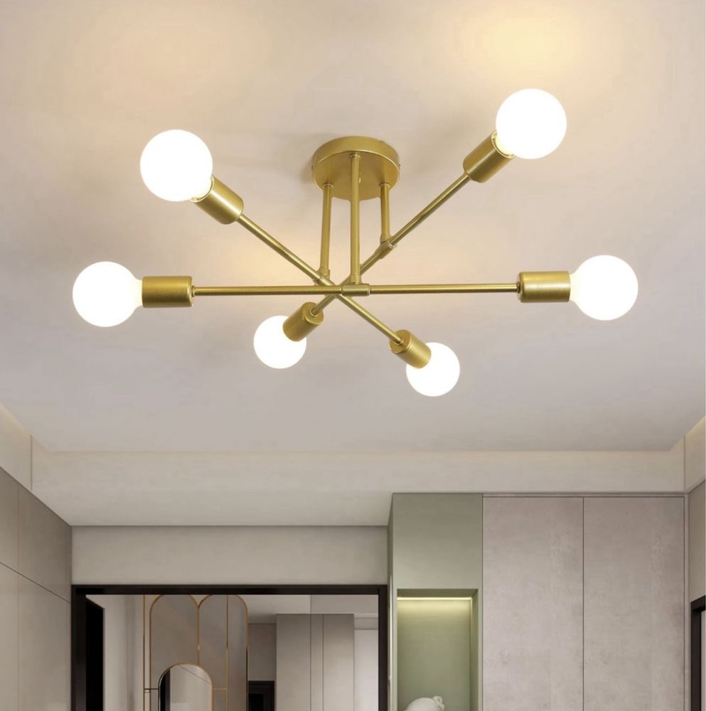 Lampa Wisząca Vintage Żyrandol Metalowy Retro