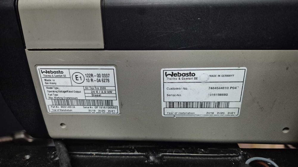 Webasto Air top Evo 2000 24V 2.0kw airtop Renault Gama T 19r igła