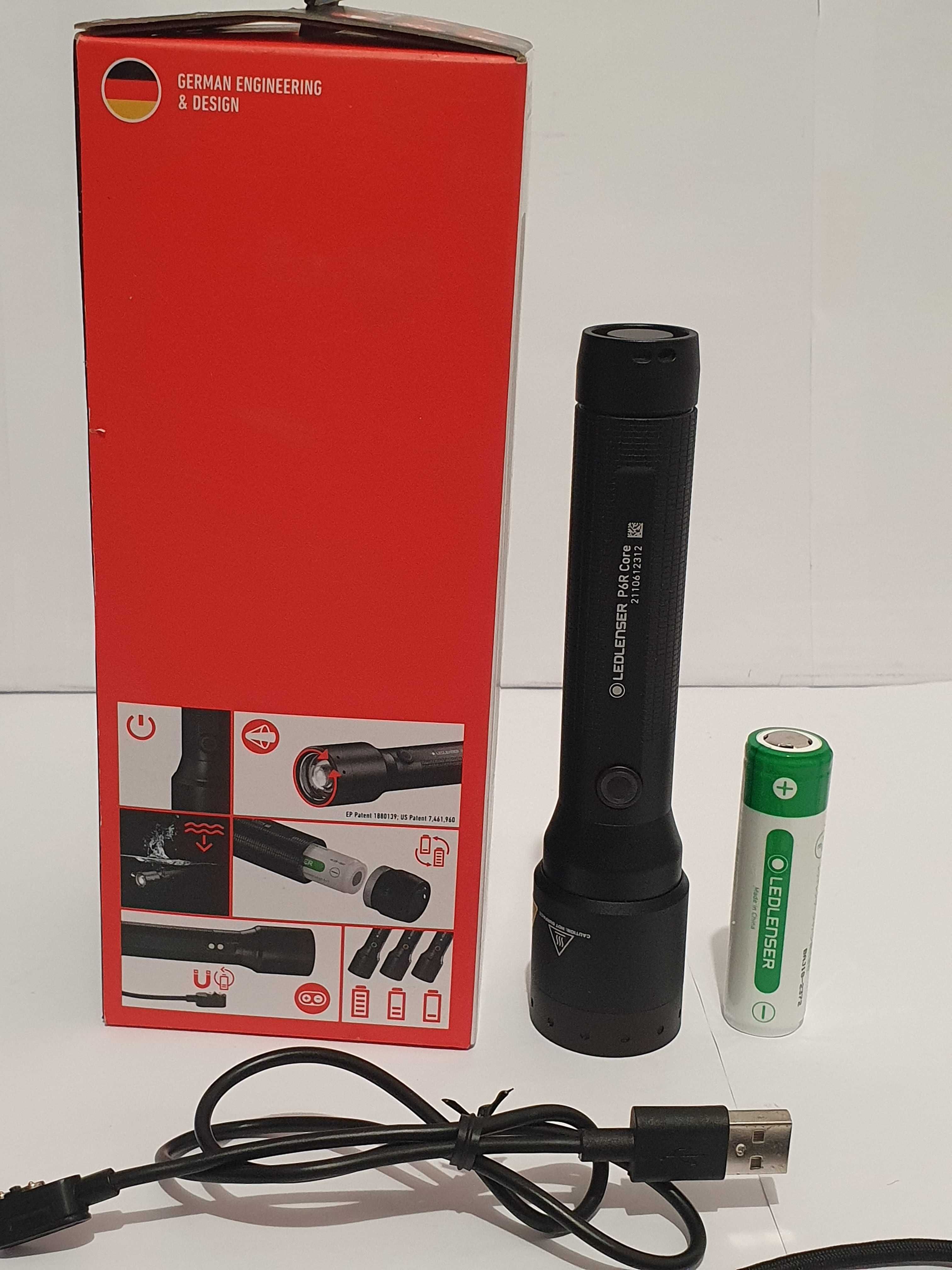 Wodoszczelna latarka LEDLENSER P6R CORE 900lm-240m akumulatorowa 3,6v