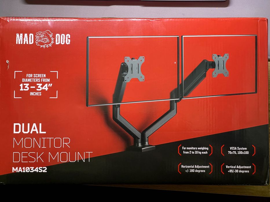 Uchwyt MAD DOG MA1034S2 na 2 monitory 13–34”