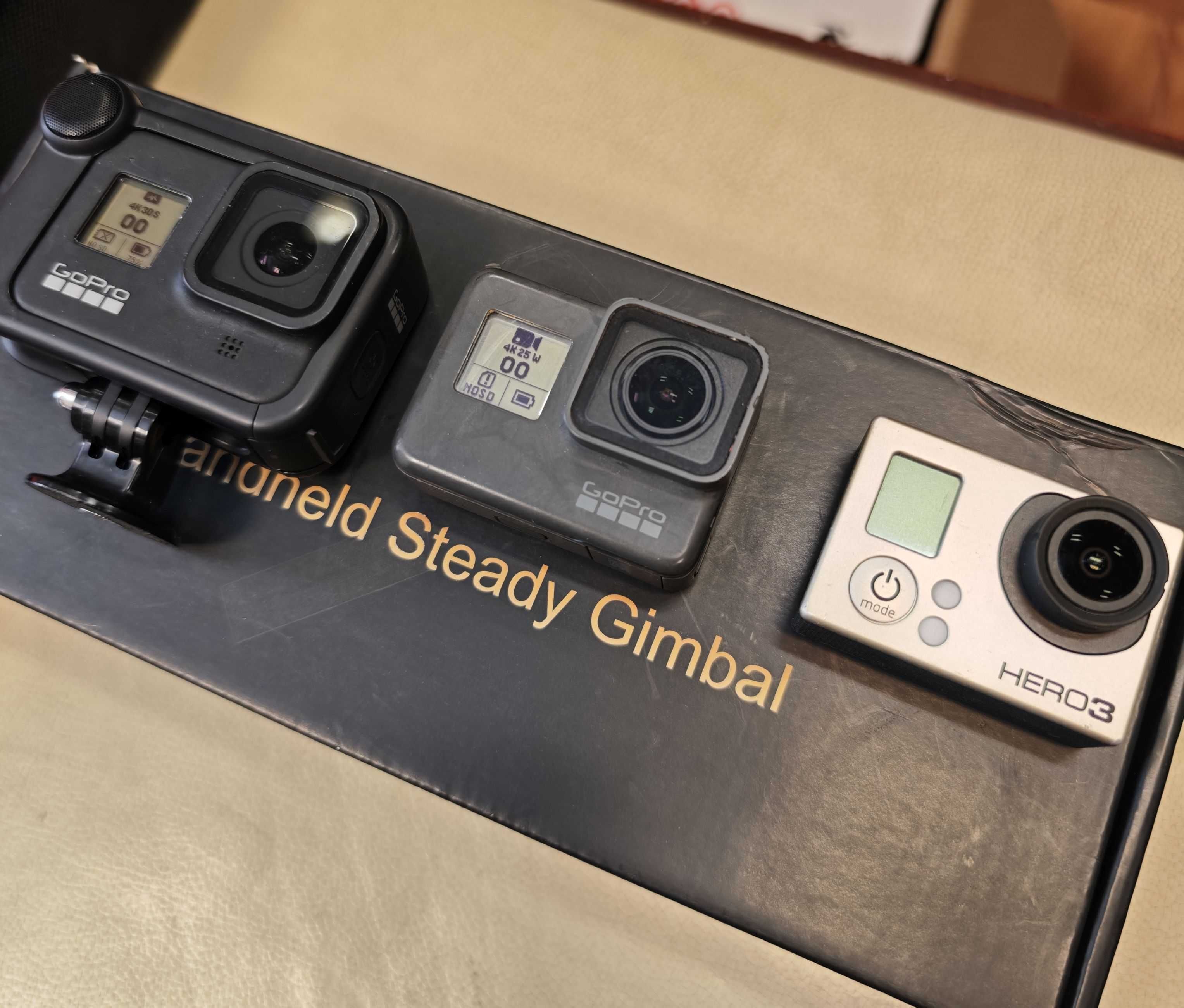 Kamery GoPro 3, 5 i 8 + gimbale + akcesoria, sprawne, Poznań!