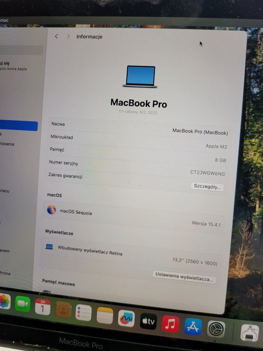 Laptop Apple Macbook Pro 2022 A2338 M2 8/256GB //IDEAŁ// 3 CYKLE ŁADOW